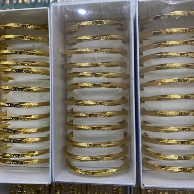 Engraved Gold Bangle Bracelet