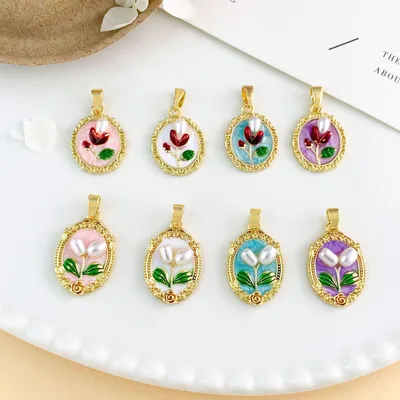 Elegant French Vintage Style Tulip Pendant