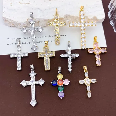 Hot Selling Copper Cross Inlaid Zircon