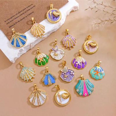 Enamel Shell Pearl Ocean Pendant