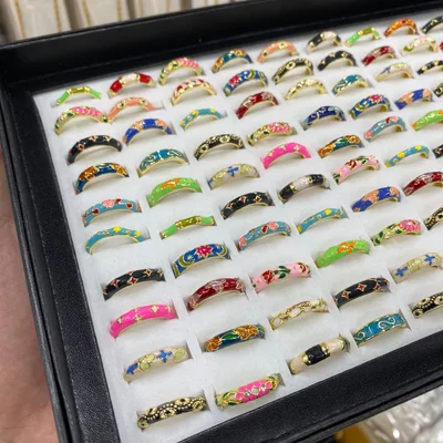 Multicolor Enamel Open Ring 50styles