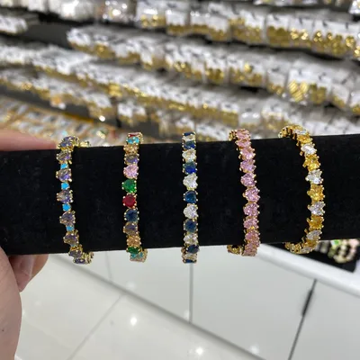 Multi - gem Bangle Set