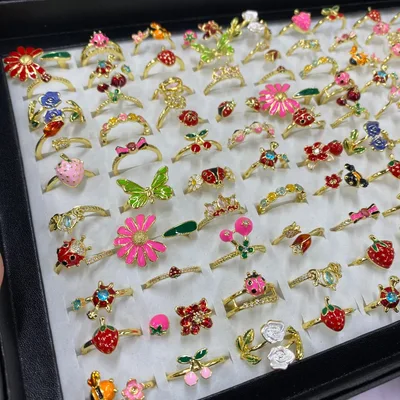 Multicolor Enamel Flower Ring