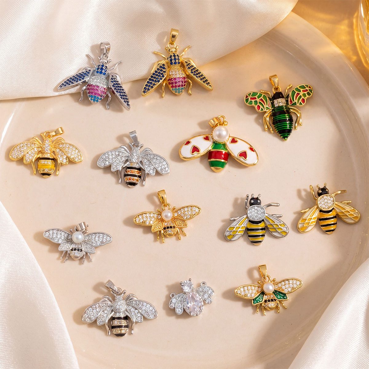 Colorful Enamel Bee Pendant