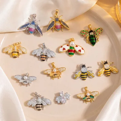 Colorful Enamel Bee Pendant